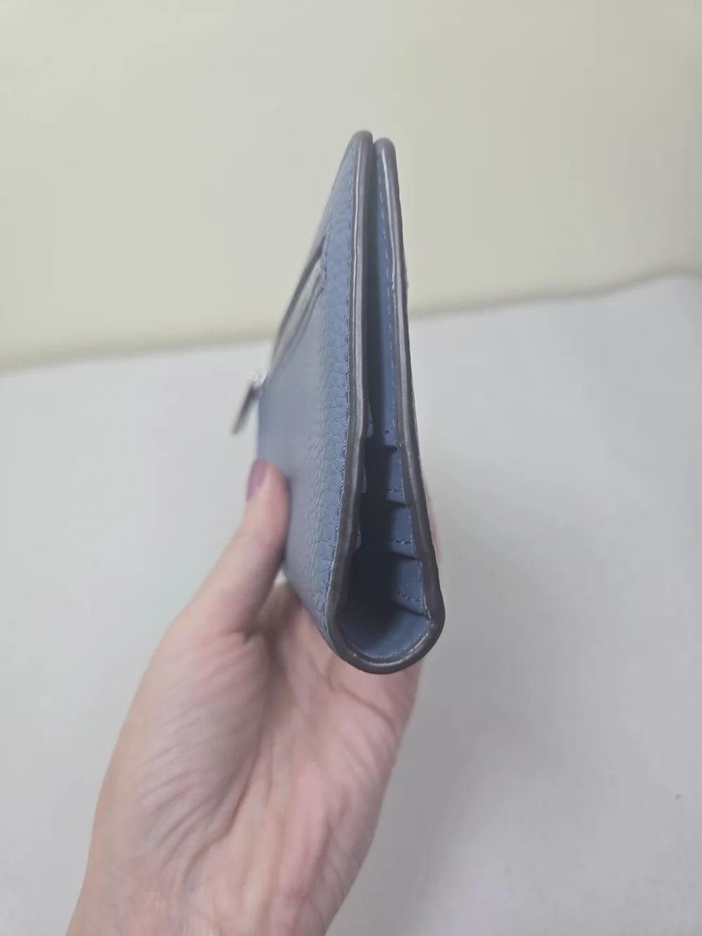 Michael Kors Blue Leather Bi-fold Continental Wallet with MK Logo